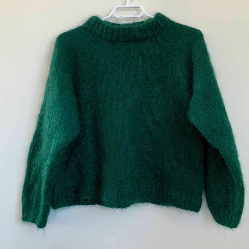 Vintage forest green mohair and wool sweater